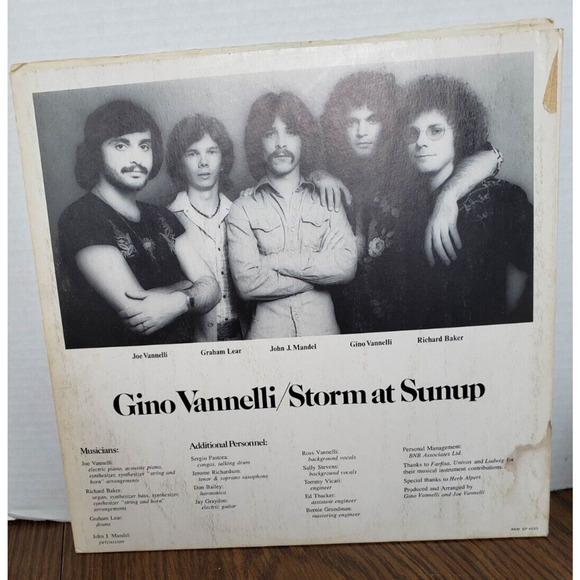 Gino Vannelli Storm at Sunup Vinyl A&M Records SP-4533 - Picture 4 of 8